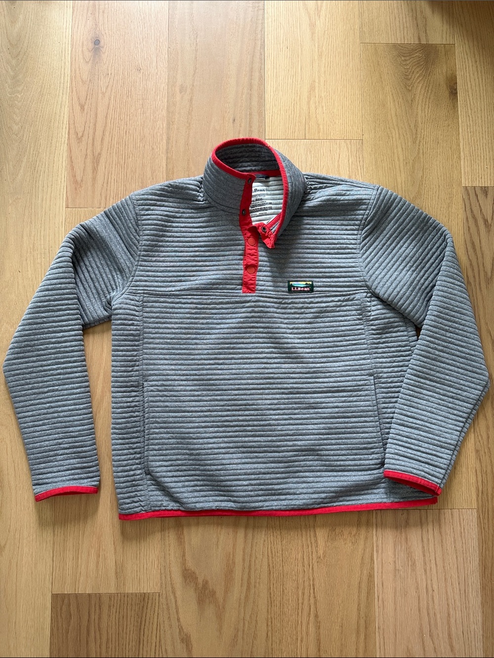 Men's LL Bean airlight pullover grey red